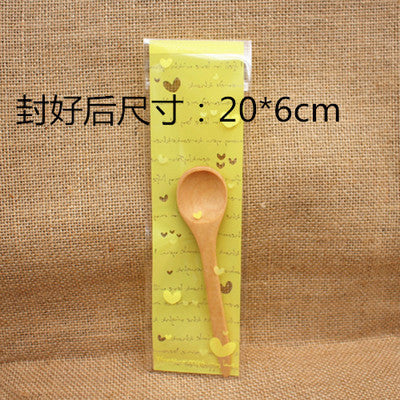 Wholesale 100PCS Long Baking Self-adhesive Bag Cookie Bag Biscuit Ziplock Bag